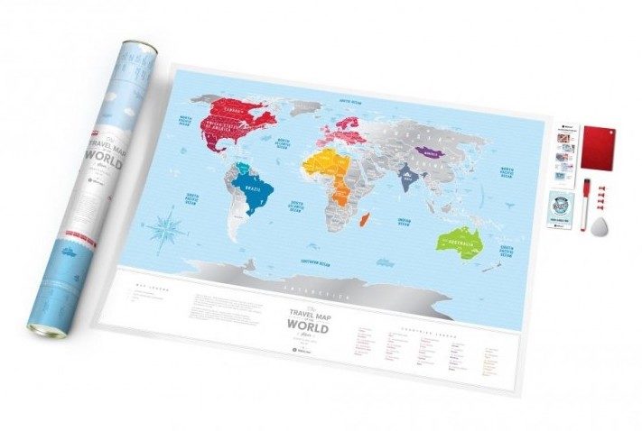 Stírací mapa světa – originální dar pro novomanžele
