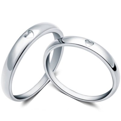 Stříbrné snubní prsteny se srdíčky