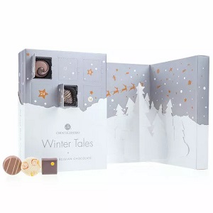 Zimní čokoládový příběh s dekorací - čokoládové adventní kalendáře