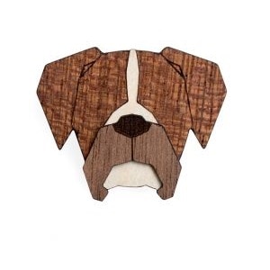 Dřevěná brož s plemenem psa - dárky pro pejskaře